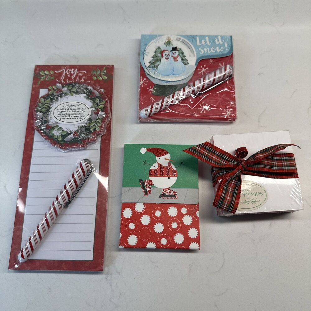 Christmas Notepads Lot (4) Stocking Stuffer Office Gifts
